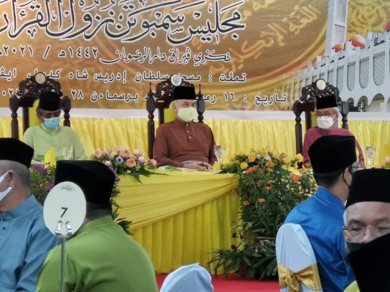 Sultan Nazrin berangkat hadir majlis sambutan Nuzul Quran Negeri Perak