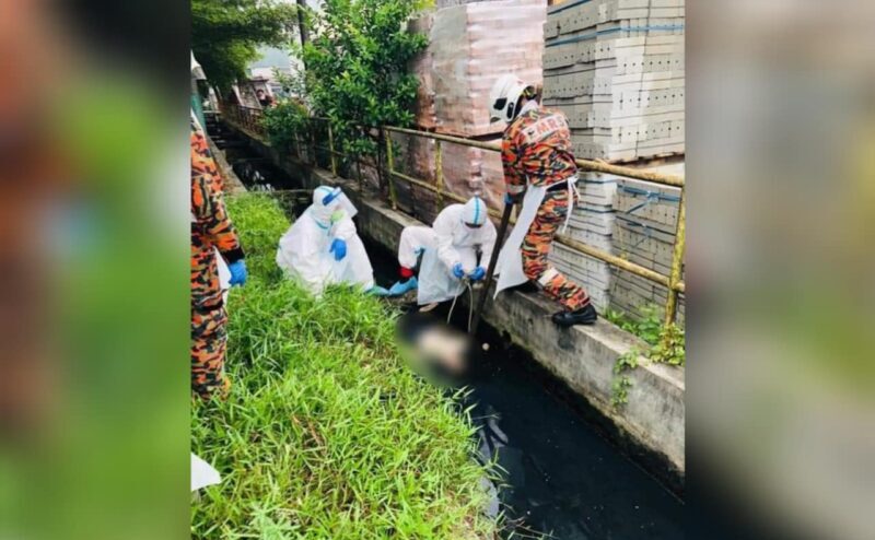Warga emas maut jatuh longkang Warga emas maut jatuh longkang