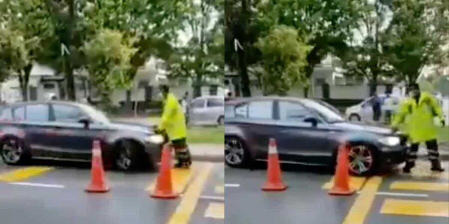 [Video] Warganet kecam tindakan pemandu BMW langgar ‘Abang RELA’ di hadapan sekolah