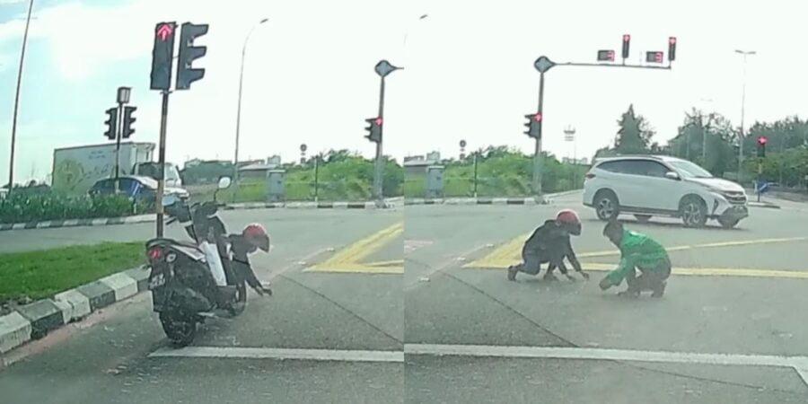 [Video] Tindakan dua penunggang motosikal tolong ‘kutip’ paku dipuji