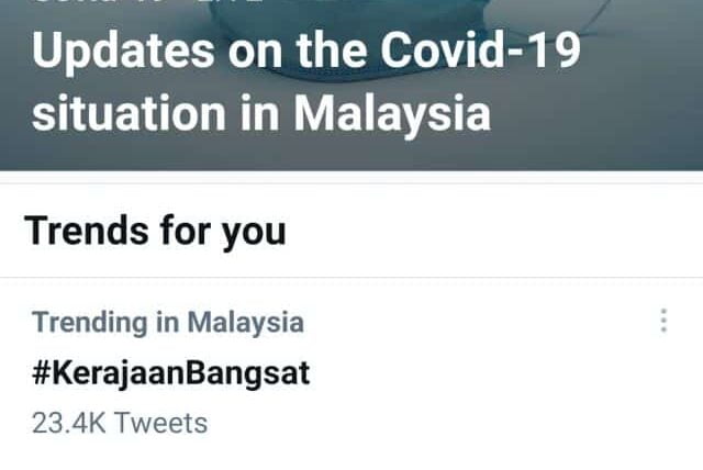 Tamparan buat kerajaan PN, dari #KerajaanGagal kini hashtag #KerajaanBangsat trending no 1 di Twitter