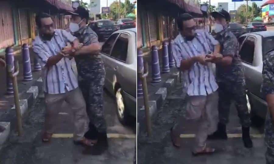 [Video] Kecoh! Halang dari dirakam, penguat kuasa PBT bergelut dengan peniaga nasi bungkus
