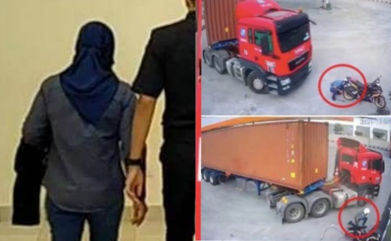 Nyaris gilis penunggang motosikal, pemandu treler wanita didenda RM6,000