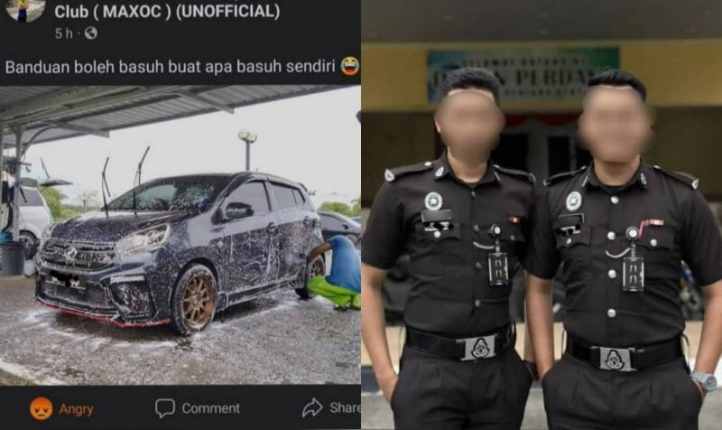 Netizen bengang dengan ‘abam uniform’, perlekeh lelaki yang cuci keretanya?