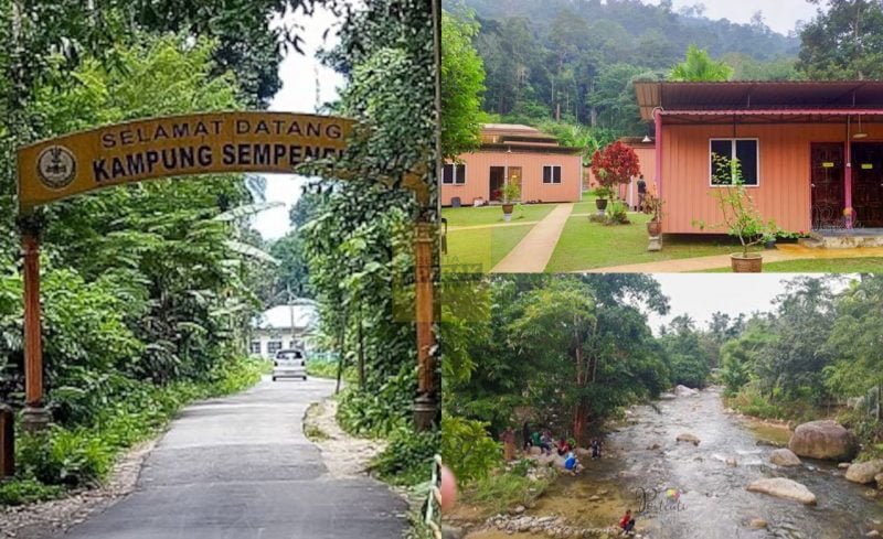 Chalet sebelah Sungai Lata yang sejuk di kaki gunung Kg Sempeneh