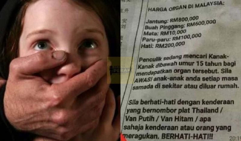 Hati-hati! Sindiket jual organ kanak-kanak didakwa masih aktif, ‘target’ penculikan sekitar ibu kota