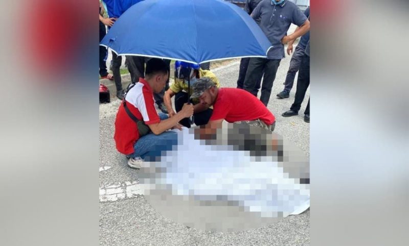 Pekerja kilang maut motosikal langgar treler Pekerja kilang maut motosikal langgar treler