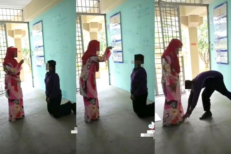 Tular video cikgu tempelak pelajar sedang melutut, minta maaf sentuh kaki undang perdebatan netizen