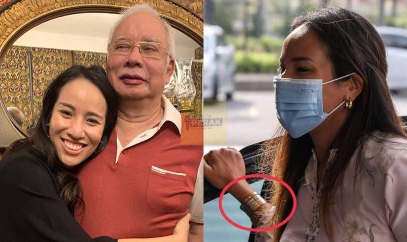 Gelang tangan mewah anak Najib semasa hadir di mahkamah jadi perhatian