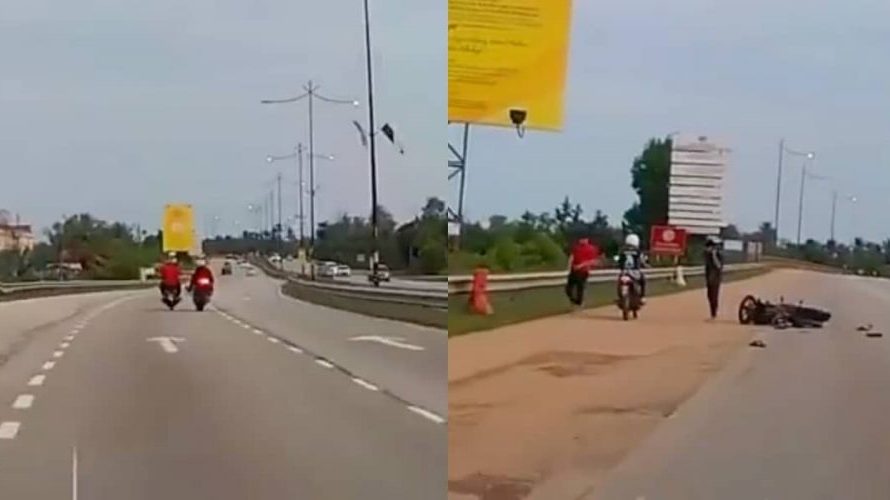 ‘Rider motor besar’ tendang motosikal kapcai hingga jatuh undang kecaman netizen