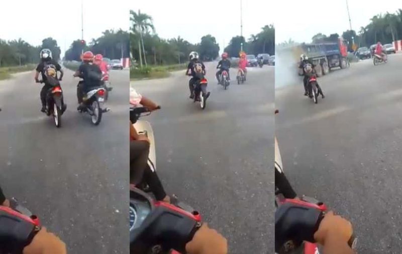 Polis siasat video tular, kenal pasti lori & tiga penunggang motosikal langgar lampu merah