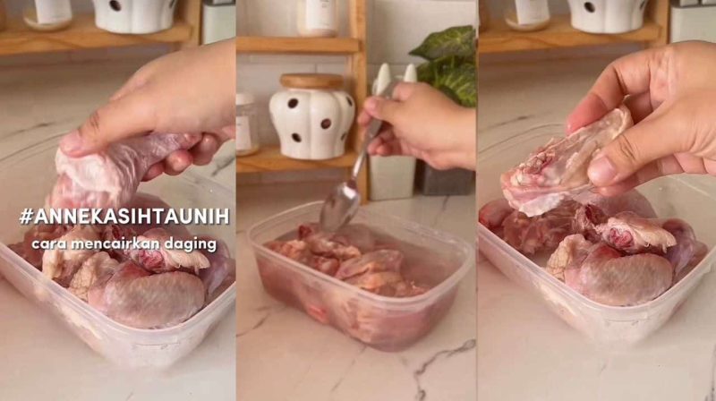 Tip ‘defrost’ ayam beku tak sampai 10 minit dah boleh terus masak, ibu-ibu boleh cuba