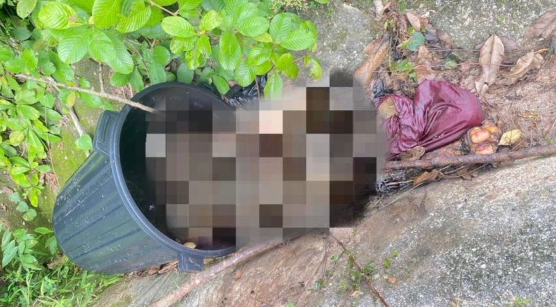 Mayat seorang wanita dalam keadaan bogel tanpa kepala, kaki & tangan ditemui dalam tong sampah