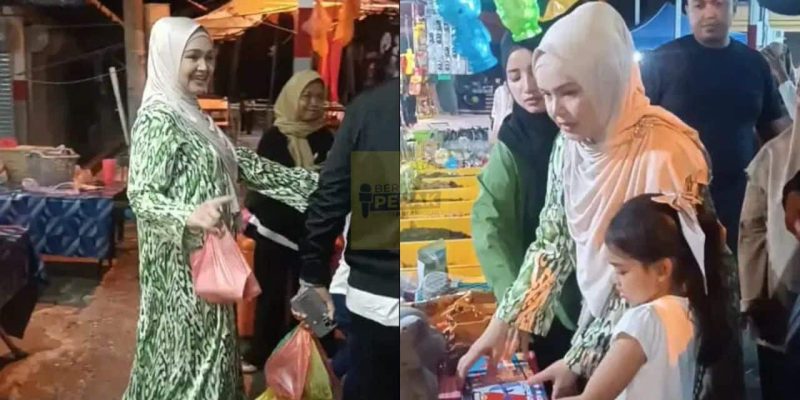 “Humble betul” – Selamba pergi pasar malam, netizen puji sikap rendah diri Siti Nurhaliza