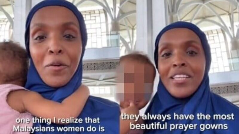 TikToker Somalia teruja lihat wanita Islam di Malaysia pakai telekung cantik untuk solat