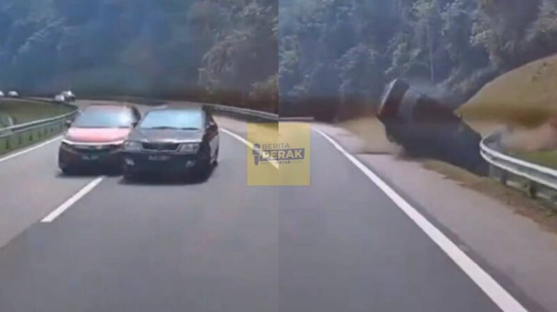 “Dua-dua panas baran” – Tular video Honda City & Proton Waja saling berhimpit hingga kemalangan