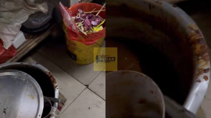 Letak periuk sambal nasi lemak berhampiran tong sampah, netizen ‘jijik’ lihat keadaan dapur kedai makan