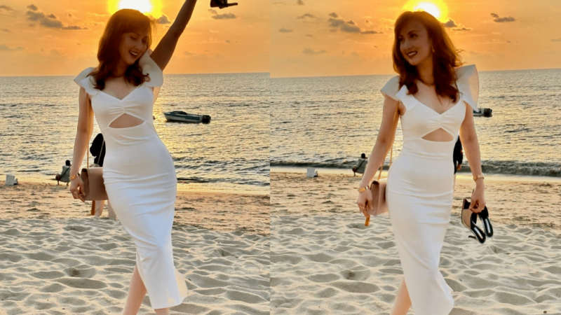“Macam tak percaya dah 5 series” – Foto Maria Farida di tepi pantai pakai dress putih raih perhatian
