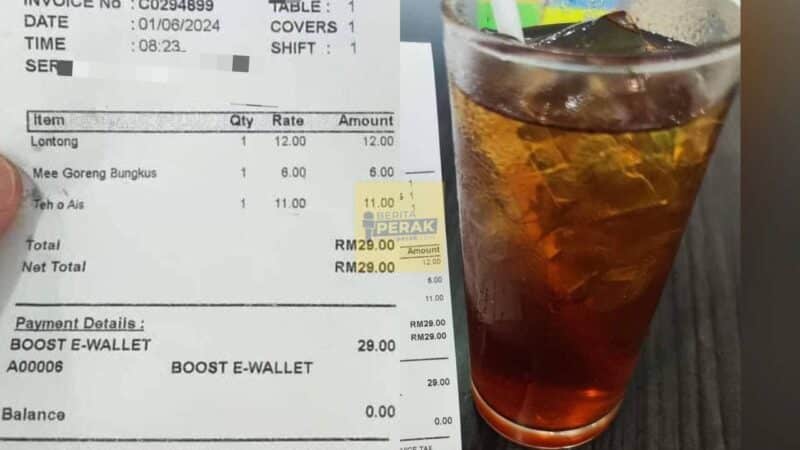 “Takkan secawan sampai RM11” – Netizen terkejut tengok harga mi goreng jauh lebih murah dari teh O ais