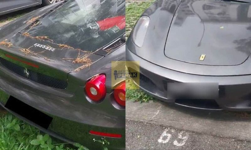 Ferrari tersadai di tempat letak kereta, netizen dakwa pemilik tak mampu bayar ansuran bulanan