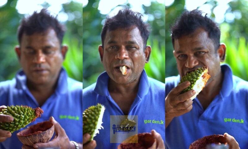 “Bang, bukan macam tu..” – Aksi selamba lelaki makan kulit durian siap cicah sambal raih perhatian