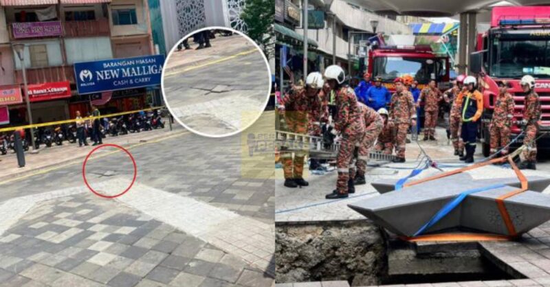 “Kelihatan seperti ‘berombak’..” – Tanah jerlus di Masjid India, peniaga dakwa berlaku mendapan jalan bulan lalu