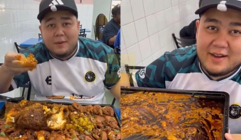 Lelaki pecah rekod baharu makan setalam nasi kandar RM350 sampai licin