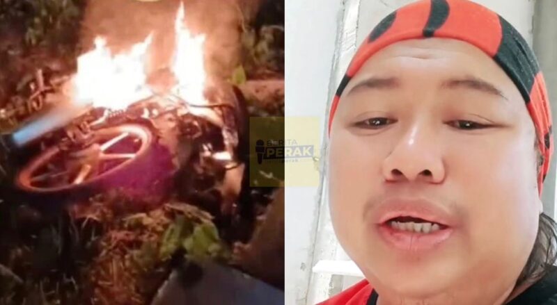 “Sebelum aku hilang kau..” – Bapa bakar motosikal sebab anak kerap keluar lewat malam, tak dengar nasihat