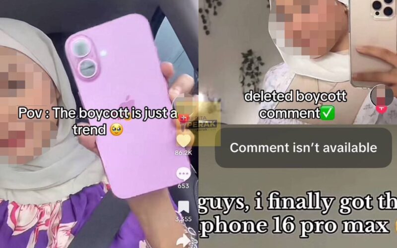 ‘Influencer’ bangga tayang iPhone 16, netizen kecewa komen berkaitan boikot dipadam