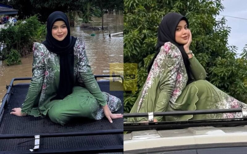 Penampilan MUA Bellaz ketika redah banjir curi tumpuan, netizen puji bantu penduduk kampung