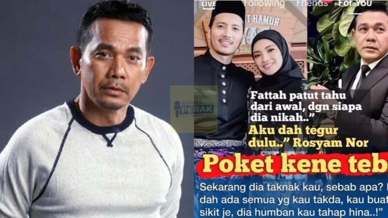 Rosyam Nor bengang, difitnah pernah beri nasihat ‘pedas’ buat Fattah Amin sebelum kahwin