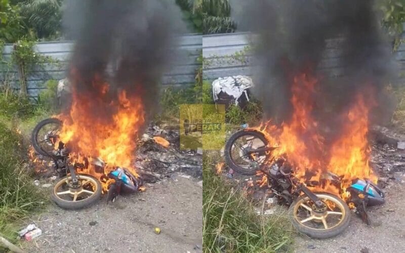 “Ni ubat dia..” – Majikan bakar motosikal pekerja positif dadah cetus reaksi netizen