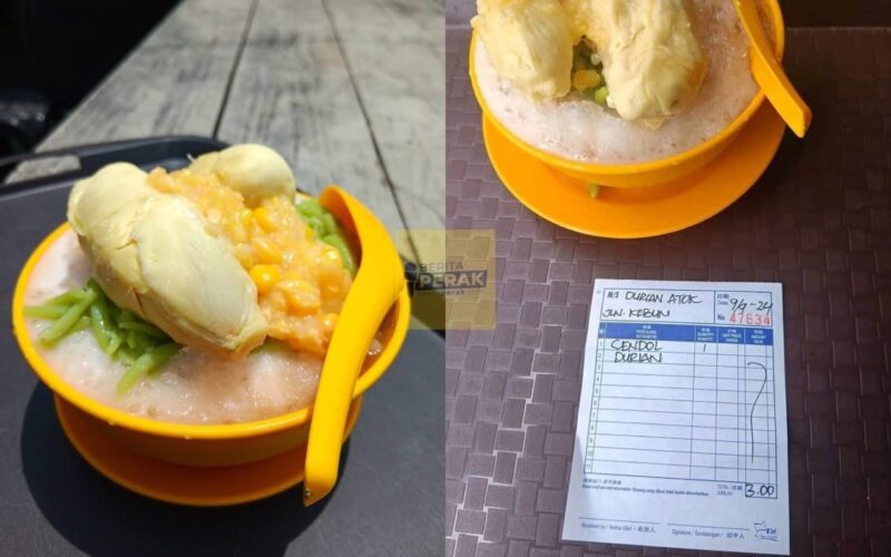 Berniaga sambil bersedekah, peniaga ini jual cendol durian RM3 je