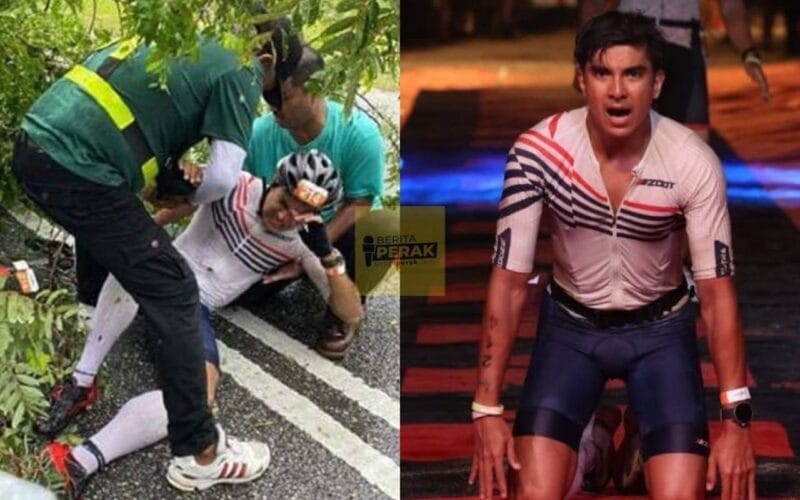 Walaupun cedera terlanggar pokok tumbang, Syed Saddiq berjaya tamatkan Ironman Malaysia