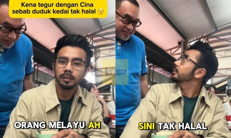 “Melayu tak datang sini tempat tak halal” – Influencer kena tegur dengan uncle Cina