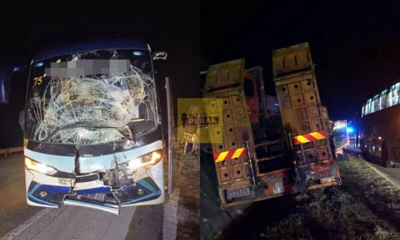 13 pelajar UMPSA berdepan detik cemas, bas ekspres langgar belakang treler 13 pelajar UMPSA berdepan detik cemas, bas ekspres langgar belakang treler